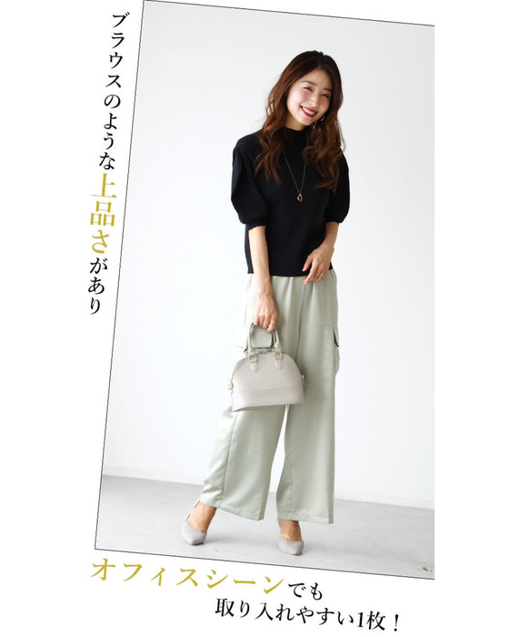 きれいめ派のマストアイテム程よい可愛さパフスリーブニット