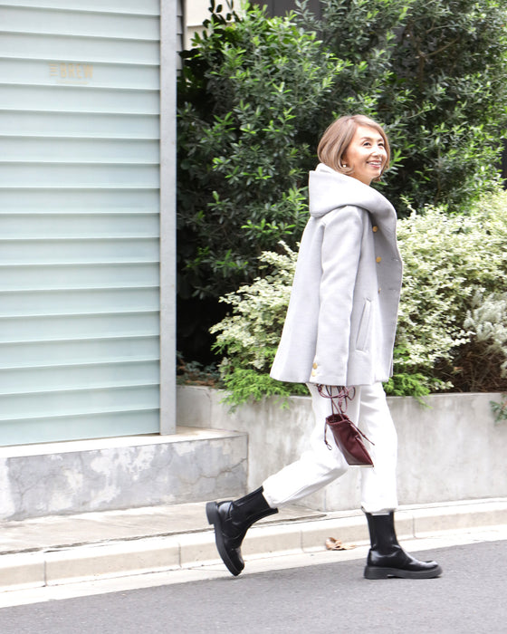 Reiko×Ehre style  誰でも小顔立体フードカラーReikoコート