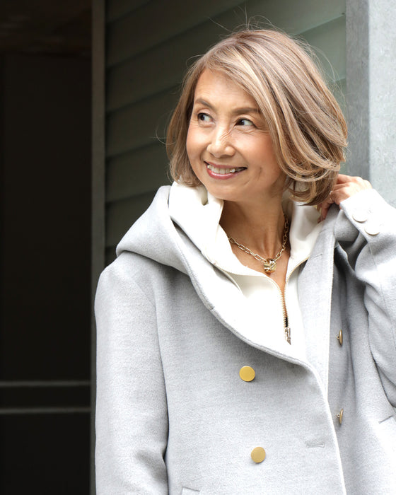 Reiko×Ehre style  誰でも小顔立体フードカラーReikoコート