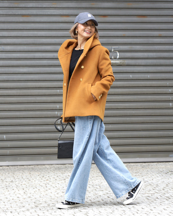 Reiko×Ehre style  誰でも小顔立体フードカラーReikoコート