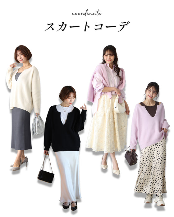 Have fun with layers! Long neck knit for a slimmer face