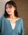 Have fun with layers! Long neck knit for a slimmer face