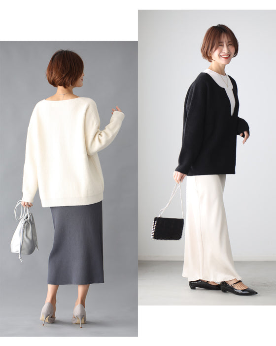 Have fun with layers! Long neck knit for a slimmer face