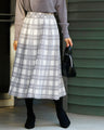 【セール商品返品交換不可】コートイン映え！差し白チェックニットスカート