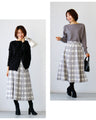 【セール商品返品交換不可】コートイン映え！差し白チェックニットスカート