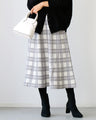 【セール商品返品交換不可】コートイン映え！差し白チェックニットスカート