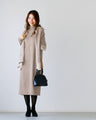 Comes with a 3-way scarf. Easy and beautiful, no need to coordinate! Knit dress set