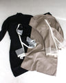 Comes with a 3-way scarf. Easy and beautiful, no need to coordinate! Knit dress set