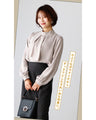 No need to tie it. Just put it on and you're done! Bowtie blouse