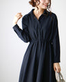 Not too formal! A shirred dress that maintains a sophisticated adult look