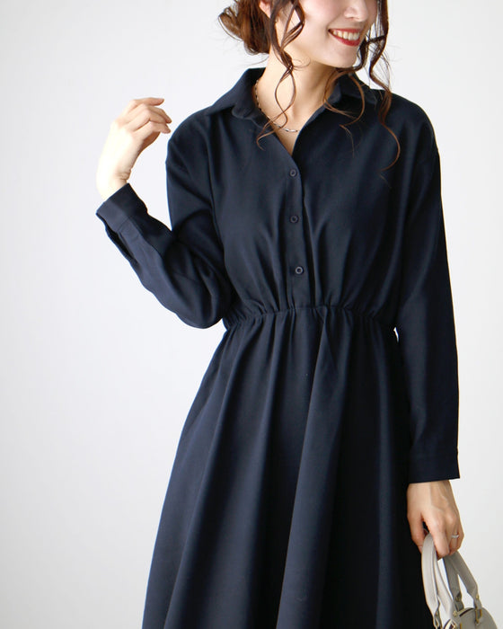 Not too formal! A shirred dress that maintains a sophisticated adult look