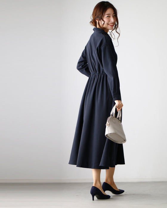 Not too formal! A shirred dress that maintains a sophisticated adult look