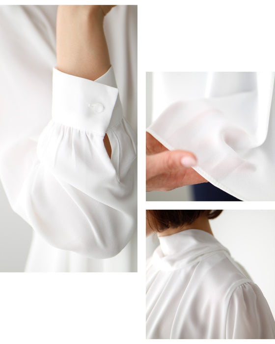 The trend continues! A stylish and elegant ribbon bowtie blouse