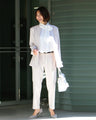 Peplum suit that makes you look slimmer and more feminine
