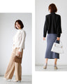 A beautifully draped chiffon collar cardigan that can be worn until early summer