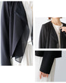 A beautifully draped chiffon collar cardigan that can be worn until early summer