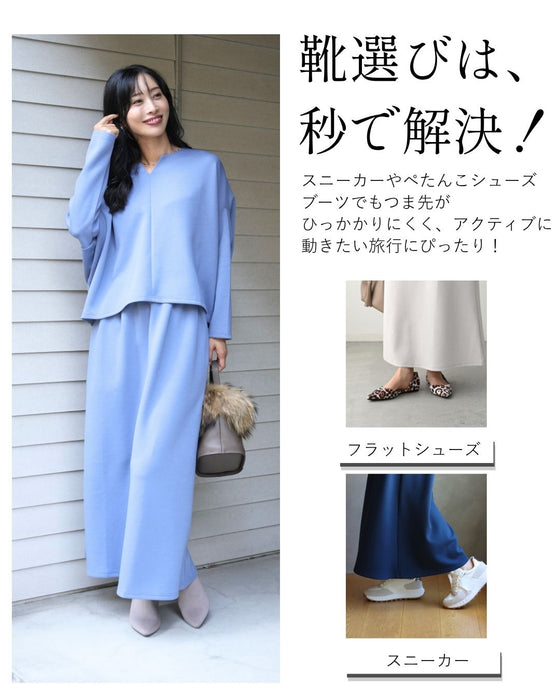 Perfect for travel or long commutes. A comfortable set for your trip. Skirt set