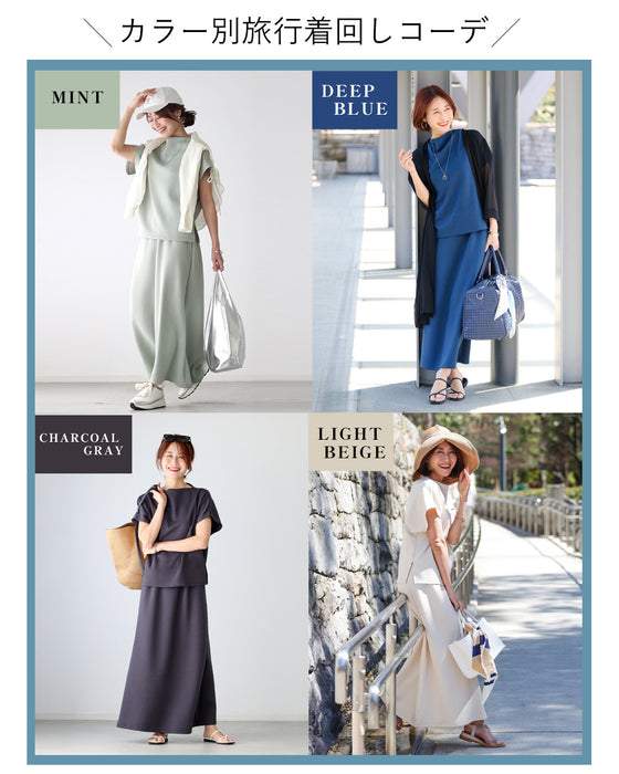 Perfect for travel or long commutes. A comfortable set for your trip. Skirt set