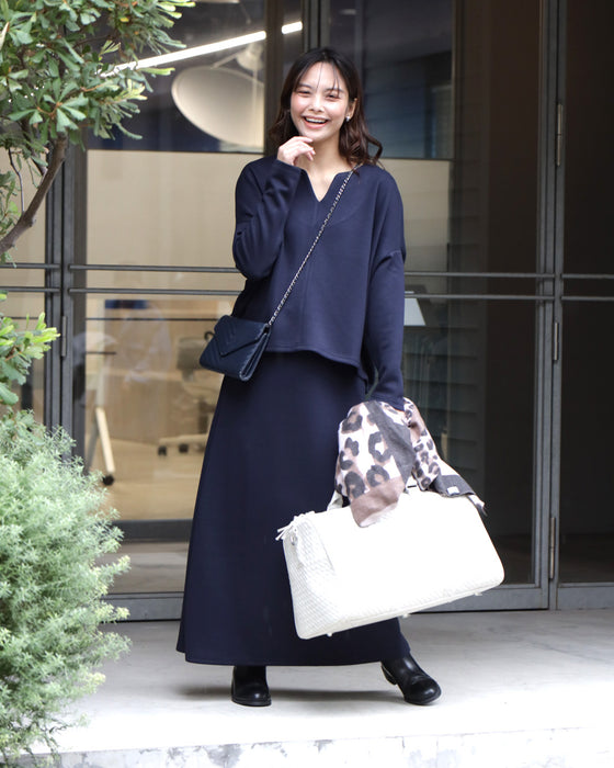 「長袖」旅行や長時間移動に◎ 疲れない旅楽セット スカートセットアップ