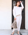 Perfect for travel or long commutes. A comfortable set for your trip. Skirt set