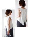 Fashion starts from the back! A back slit tank top for adults