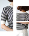 Casual is beautiful! A short-sleeved striped top that can be worn like a T-shirt