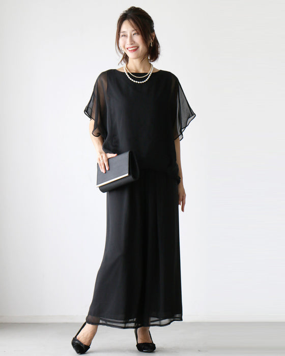 Ehre styleオリジナル 人気シフォンパンツとセットで着れる! 「ふわっと着心地」 シフォントップス