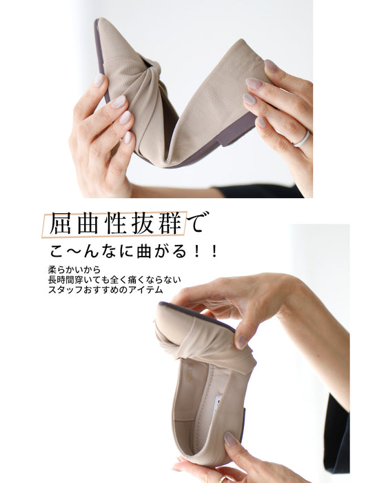痛くならない! 柔らかい 履き心地 上品フラットシューズ