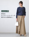斜めタックで！ぽっこりお腹隠しラップ風ワイドパンツ
