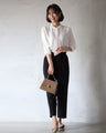 The long-awaited 3/4 sleeves are here! A bowtie blouse that looks neat and not cute