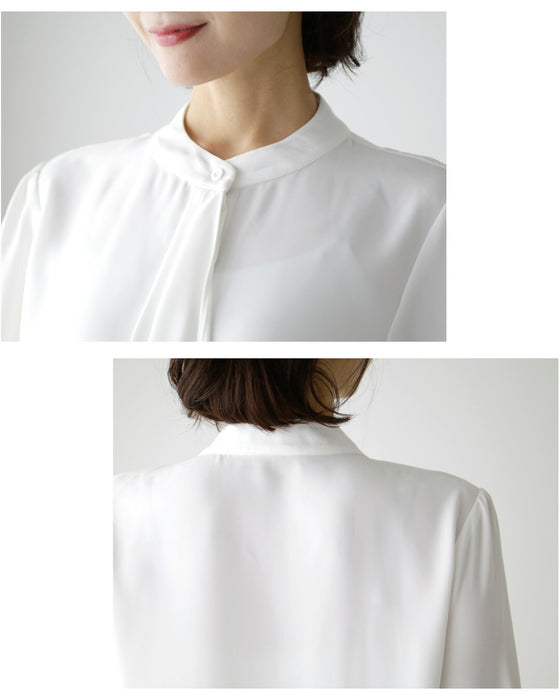 [Outlet, no returns or exchanges] [50% OFF] The long-awaited 3/4 sleeves are here! A bowtie blouse that looks neat but not cute