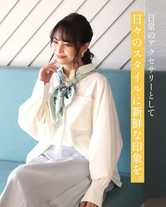 パッと目を惹く!垢ぬけスカーフ大人フラワー柄