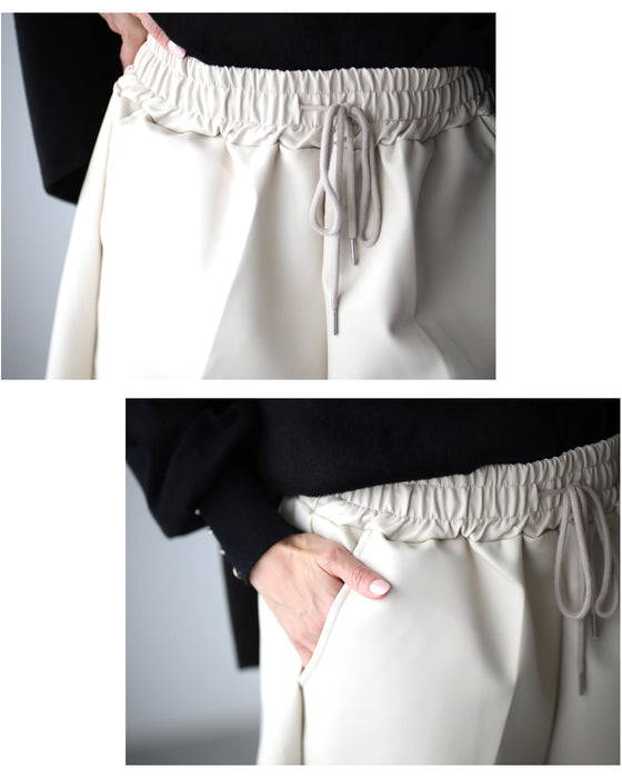 挑戦したい!大人のショーパンフェイクレザー素材