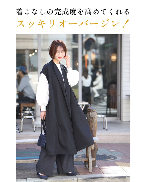 二の腕隠しも!縦ラインスッキリオーバージレ