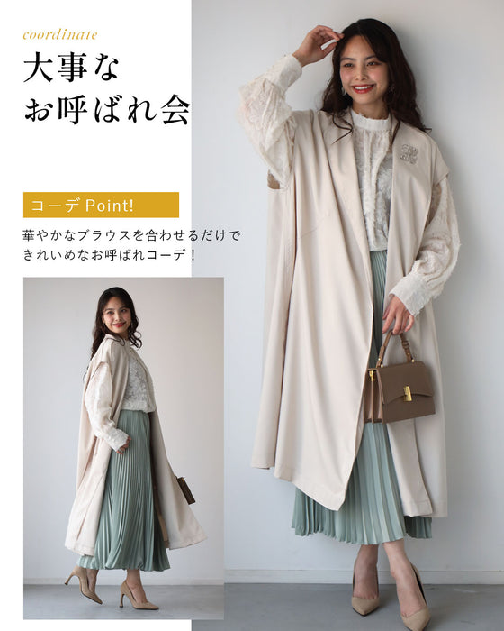 二の腕隠しも!縦ラインスッキリオーバージレ