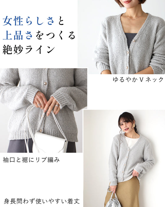 ふわっと明るく時短でオシャレぽこぽこニットカーデ