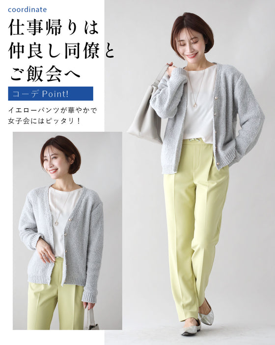 ふわっと明るく時短でオシャレぽこぽこニットカーデ