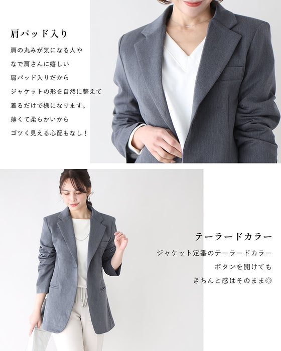お尻が隠れるお仕事に最適定番ジャケット