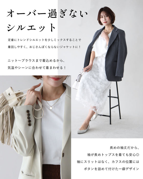 お尻が隠れるお仕事に最適定番ジャケット
