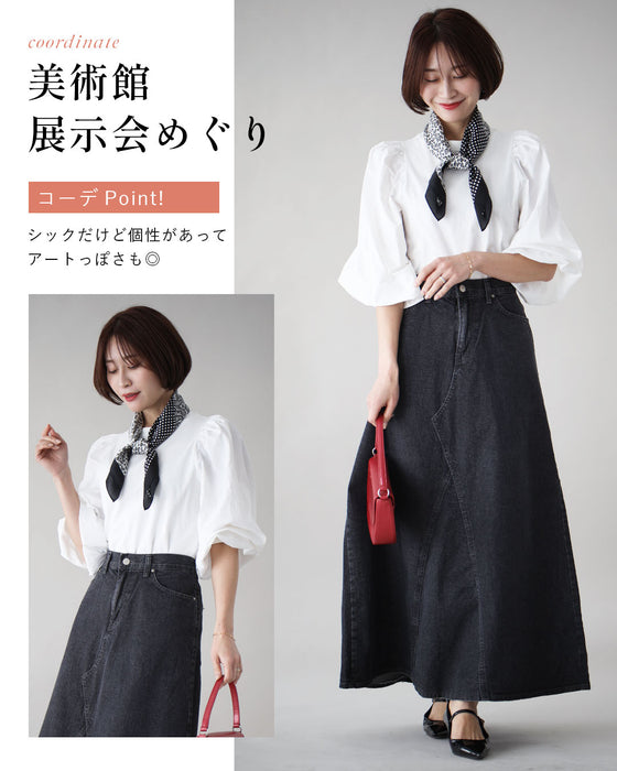 アラフォーの 袖ぽわん ロンT 綺麗見えコーデ