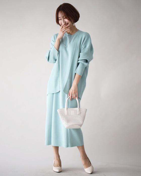 ONもOFFも助かる ワンピ×カーデ アンサンブルワンピース