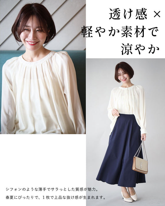 着こなし自由!3wayブラウスふんわりギャザー