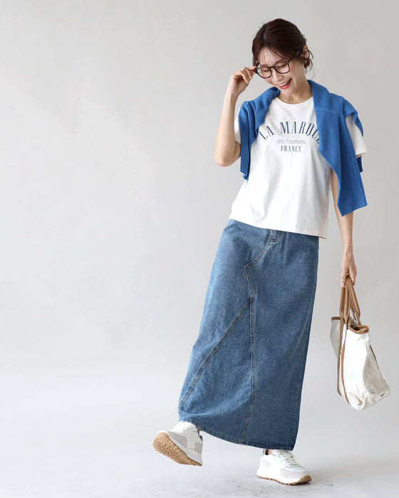 大人が世代が ちゃんと似合う デニムスカート