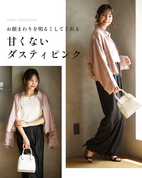ゆる落ち リネン ライトアウター