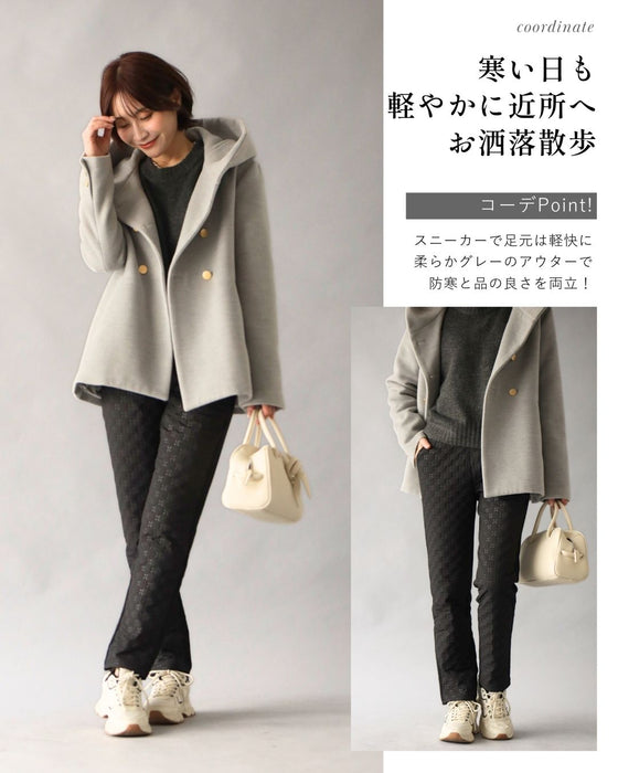 暖かくて細見え！冬のダウンスリムパンツ