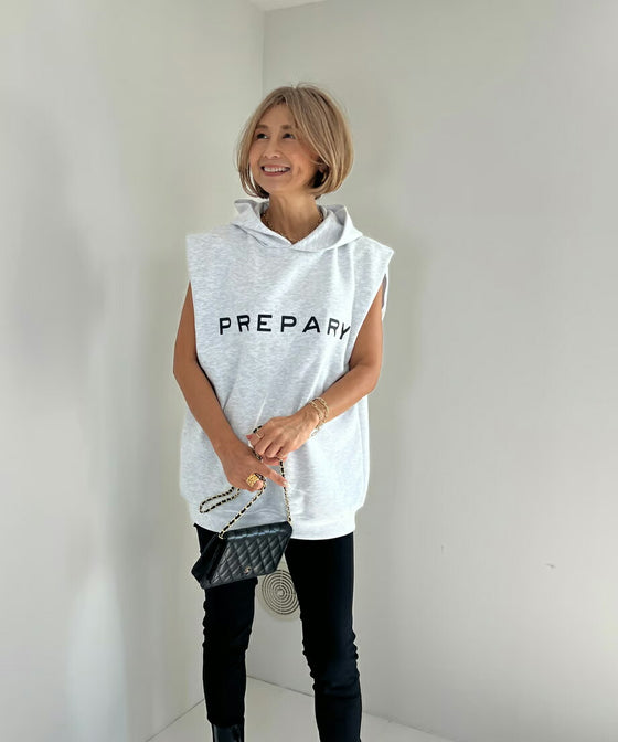 LOGOフーディトップス【 Light gray/Black全2色 】