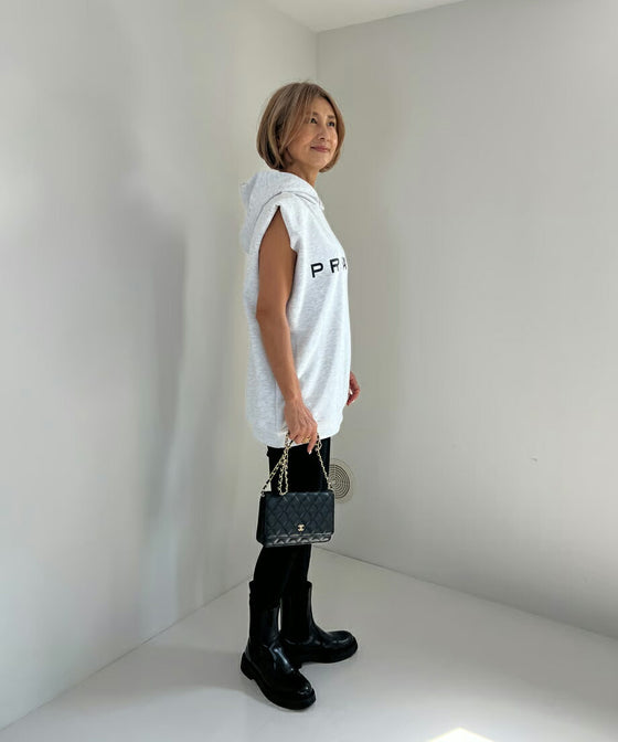 LOGOフーディトップス【 Light gray/Black全2色 】