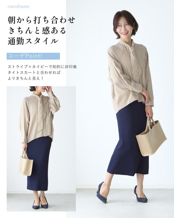 シャツ苦手さんへ 女っぽ好印象 ボウタイシャツ