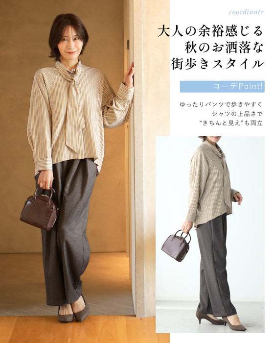 シャツ苦手さんへ 女っぽ好印象 ボウタイシャツ