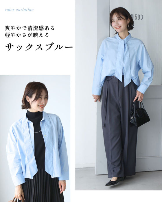 シャツ苦手さんへ 女っぽ好印象 ボウタイシャツ